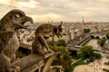 Chimera (gargoyle) on the Cathedral of Notre Dame de Paris Royalty Free Stock Photo