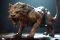 Chimera mythological lion, creature from legends. AI generated.