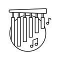 Chimes in circle icon. Simple line, outline vector elements of musical instrument icons for ui and ux, website or mobile