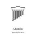 chimes icon vector from music instruments collection. Thin line chimes outline icon vector illustration. Linear symbol for use on