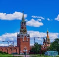 The chiming clock of the Spasskaya tower of the Kremlin Royalty Free Stock Photo