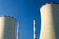 chimney and coolingtowers of nuclear powerstation Royalty Free Stock Photo