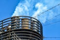 From the chimney of a cruise ship escape smoke and exhaust fumes Royalty Free Stock Photo