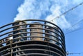 From the chimney of a cruise ship escape smoke and exhaust fumes Royalty Free Stock Photo