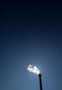 Chimney exhausting steam in blue sky Royalty Free Stock Photo