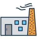 Chimney, factory Isolated Vector Icon can be easily modified or edit