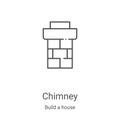 chimney icon vector from build a house collection. Thin line chimney outline icon vector illustration. Linear symbol for use on Royalty Free Stock Photo