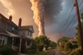 chimney leaning dangerously after storm hits