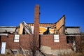 Chimney Still Standing Against Blue Sky