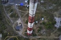 The chimney of old city heating boiler house Royalty Free Stock Photo