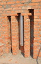 Chimney Pipe installation in brick wall. Direct Vent Fireplace Pipes and Exhausts. Coaxial metal chimney pipe. Royalty Free Stock Photo