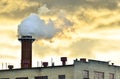 Industrial chimney pollution, climate change and global warming effect Royalty Free Stock Photo