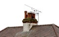 Chimney pots in a set on old building Royalty Free Stock Photo