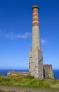 Chimney Remains at Levant Tin Mine in Cornwall Royalty Free Stock Photo