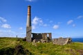 Chimney Remains at Levant Tin Mine in Cornwall Royalty Free Stock Photo