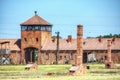 Chimney ruins at th Auschwitz- Birkenau concentration camp complex