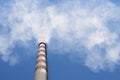 Chimney with smoke and carbon dioxide pollution Royalty Free Stock Photo