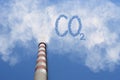 Chimney with smoke and carbon dioxide pollution Royalty Free Stock Photo