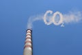 Chimney with smoke and carbon dioxide pollution Royalty Free Stock Photo