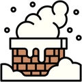 Chimney with smoke icon, Christmas related vector illustration Royalty Free Stock Photo