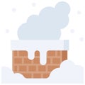 Chimney with smoke icon, Christmas related vector illustration Royalty Free Stock Photo