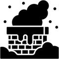 Chimney with smoke icon, Christmas related vector illustration Royalty Free Stock Photo