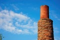 a chimney of a smokehouse against a cloudless sky