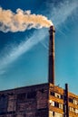 Chimney smoking at a factory