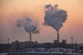 Chimney smoking stack. Air pollution and climate change theme. Royalty Free Stock Photo