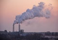 Chimney smoking stack. Air pollution and climate change theme. Royalty Free Stock Photo