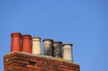 Chimney stack against a clear blue sky Royalty Free Stock Photo