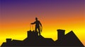 Chimney sweep clean the chimney Royalty Free Stock Photo