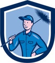 Chimney Sweep Worker Shield Cartoon Royalty Free Stock Photo