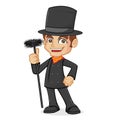 Chimney Sweeper Holding Chimney Brush