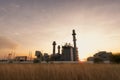 Power plant at sunset Royalty Free Stock Photo