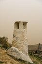 Chimney of troglodyte rural dwelling of the geopark of Granada