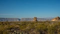 Chimneys in front of Santa Elena Canyon Royalty Free Stock Photo