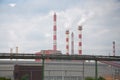 Chimneys in large chemical factory