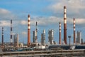 Chimneys of oil refinery Royalty Free Stock Photo