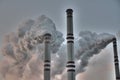 Chimneys poluting the planet - global warming