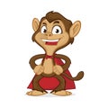Chimp cartoon mascot wearing cape