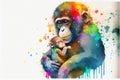 Chimp Chimpanzee ape not monkey mother with infant baby Royalty Free Stock Photo