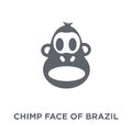 Chimp face of Brazil icon from Brazilian icons collection.