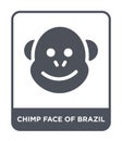 chimp face of brazil icon in trendy design style. chimp face of brazil icon isolated on white background. chimp face of brazil