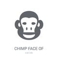 Chimp face of Brazil icon. Trendy Chimp face of Brazil logo concept on white background from Culture collection