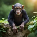 Chimpanze staring on Camera Realistic Digital Art