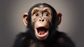 Surprised Chimpanzee: Hyperrealistic Rendering Of A Cute And Detailed Character