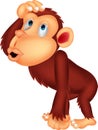 Chimpanzee cartoon thinking Royalty Free Stock Photo