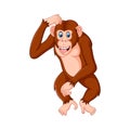 Chimpanzee cartoon thinking Royalty Free Stock Photo