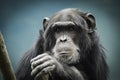 Chimpanzee face , chimpanzee portrait, Royalty Free Stock Photo